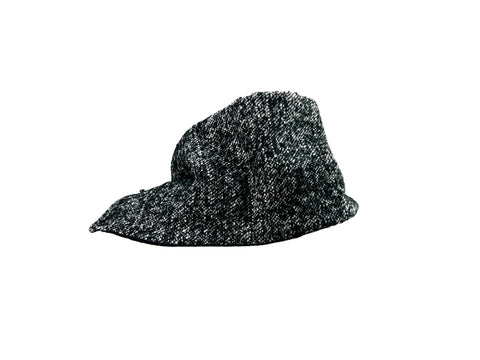 Black and White Tweed Cowl Snap Scarflette SCF0014