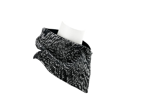 Black and White Milior Snap Scarflette Cowl