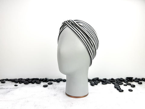 Gray and Black Rib Knit headband