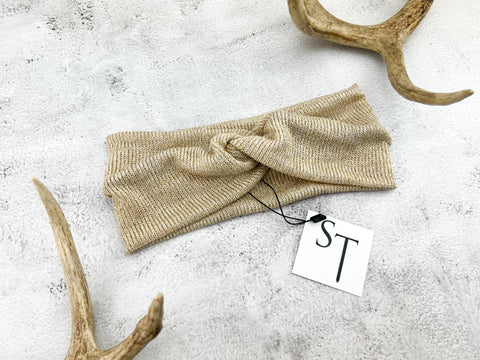 Metallic Gold Sweater Knit Headband