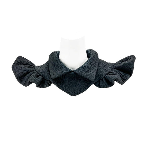 Black Quilted Cloque Neck Collar