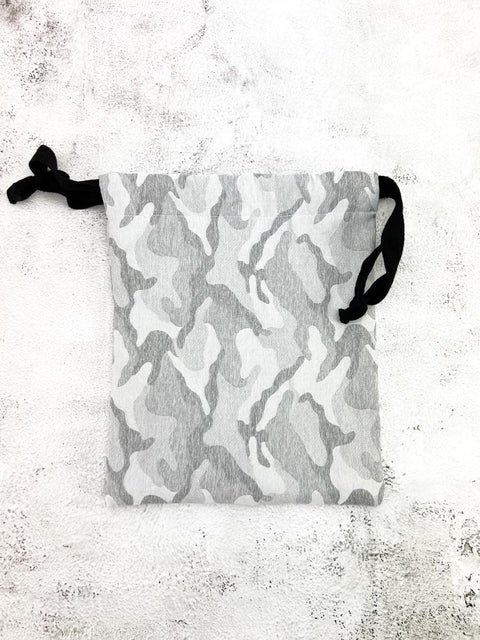 Light Gray Camouflage Drawstring Bag
