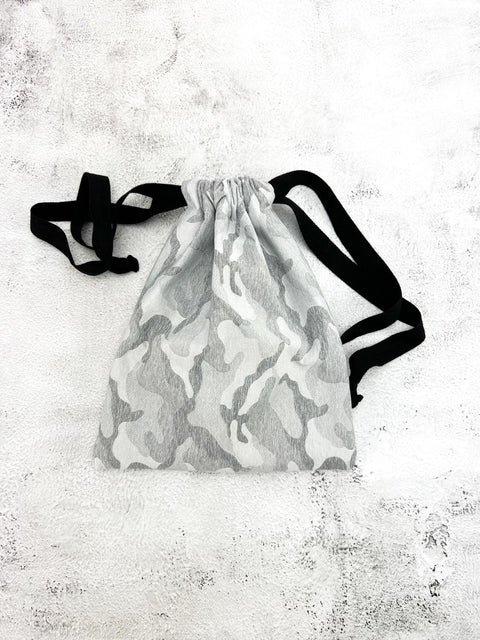 Light Gray Camouflage Drawstring Bag