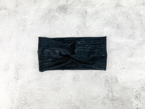 Heather Black Rib Knit headband