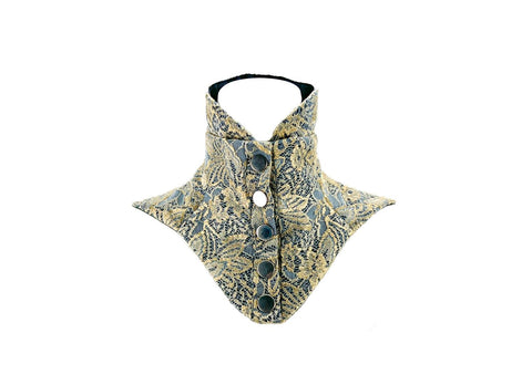Metallic Gold Lace Neck Corset Neck Collar