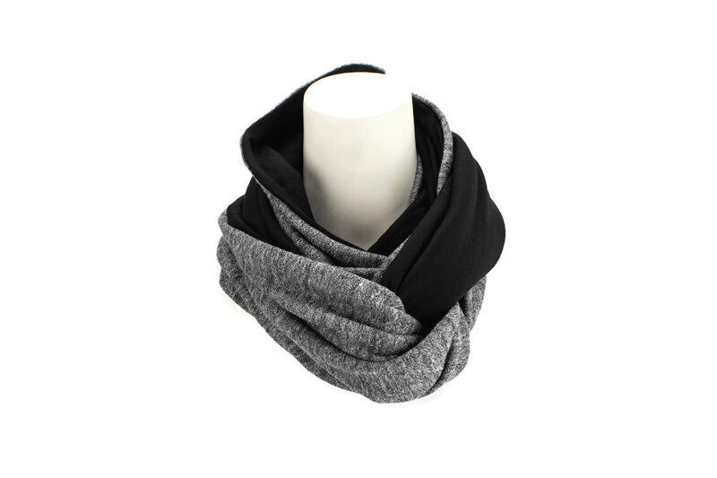 Heather Gray Herringbone Infinity Scarf