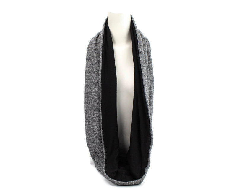 Heather Gray Herringbone Infinity Scarf