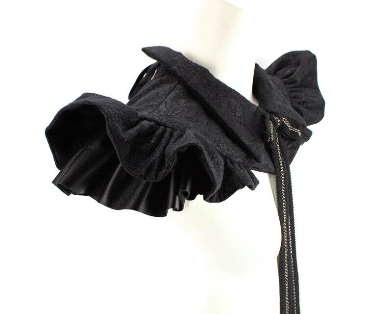 Black Metallic Damask Chain Bowtie Neck Collar