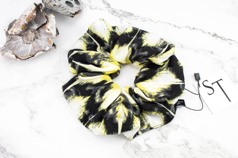 Black and Yellow Extra Large Hair Scrunchie