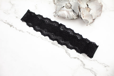 Black Stretch Lace Headband