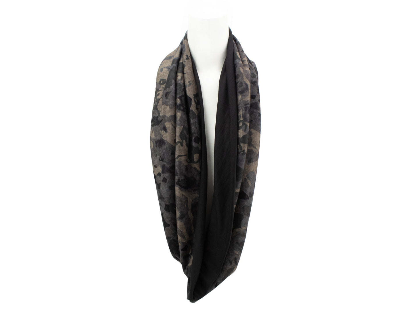 Abstract Floral Camouflage Sweater Knit Infinity Scarf
