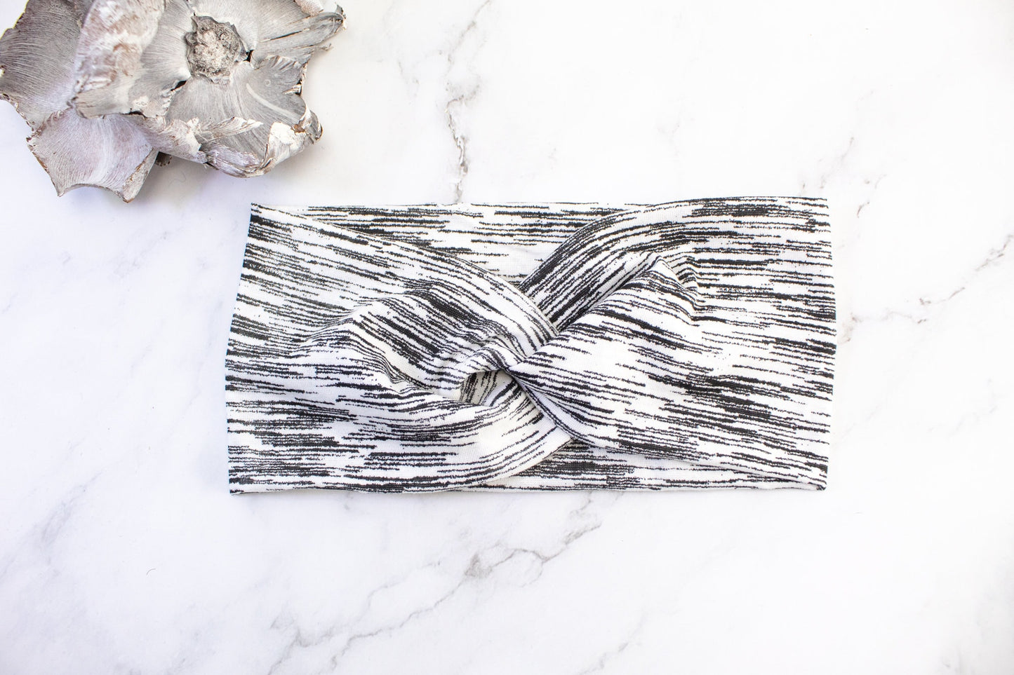 Black and Cream Varying Stripe Knit Headband