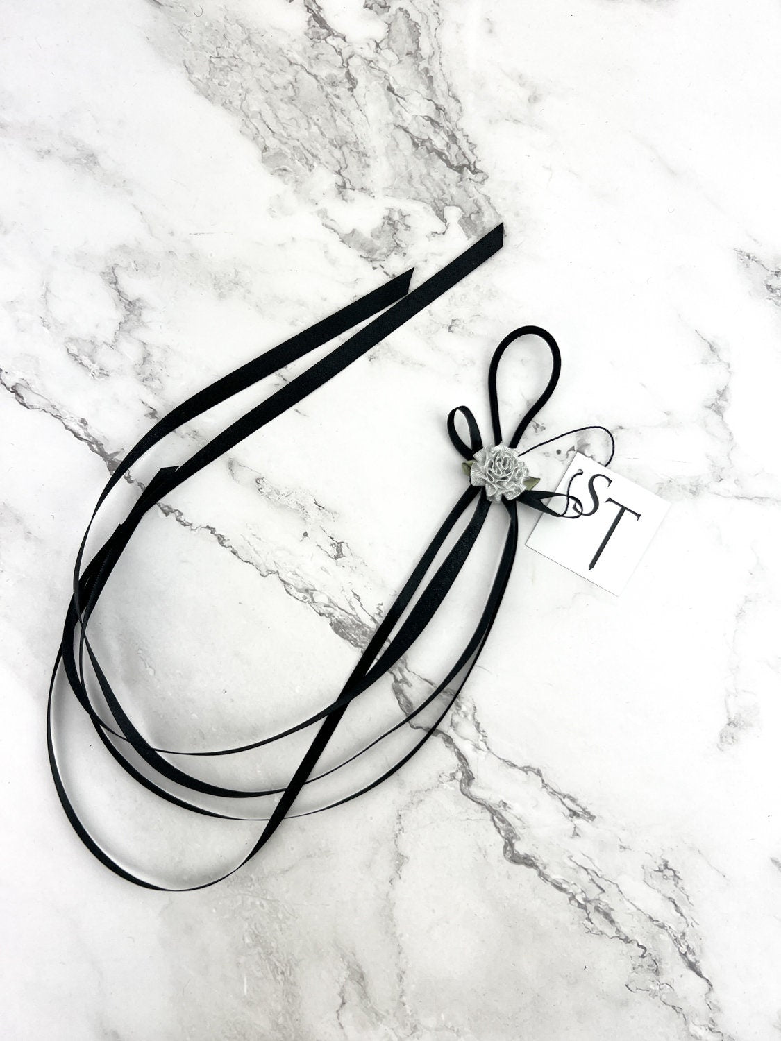 Mini Silver Floral Hair Tie HCL00076