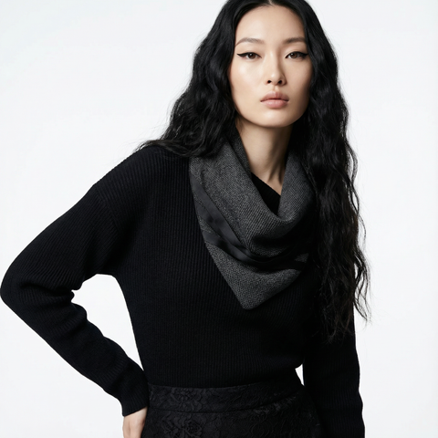 Gray Basket Weave Neckerchief