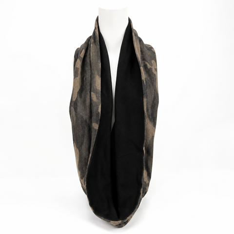 Olive Green Camouflage Infinity Scarf