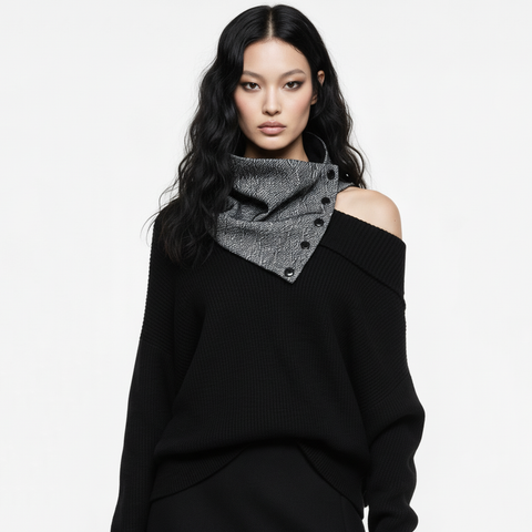 Black and White Snap Cowl