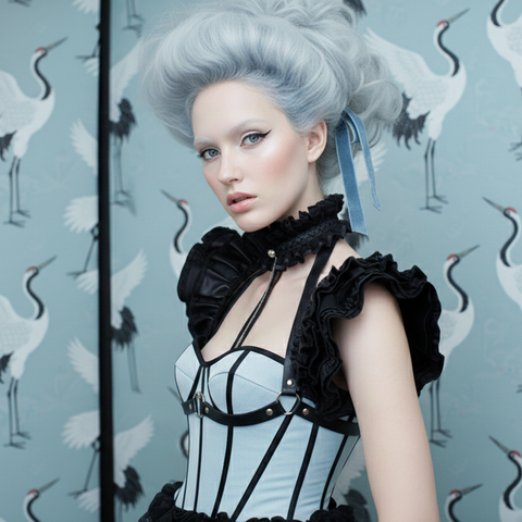 Black Center Chain Neck Ruff Choker