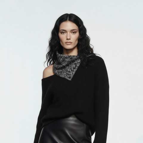 Black and White Milior Snap Cowl