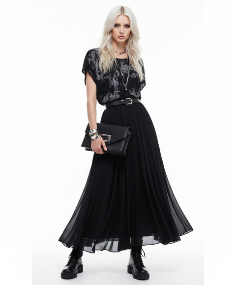 Black Gray Tie Dye Dolman Top