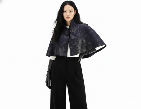 Midnight Splatter Paint Military Cape