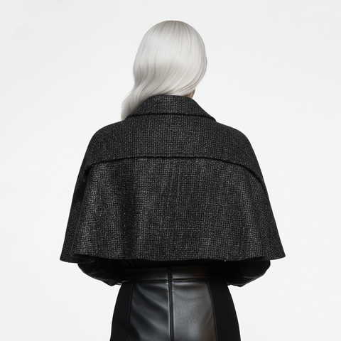 Black Tweed Cape
