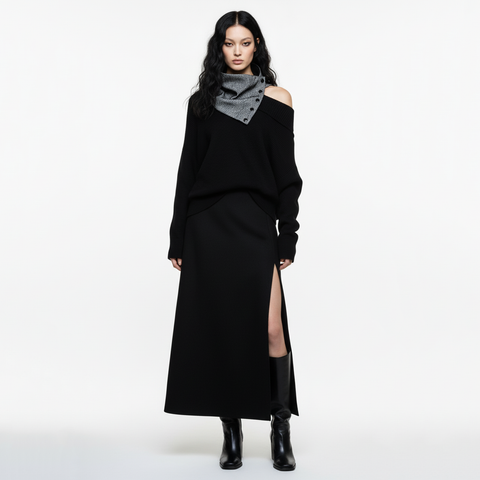 Black and White Snap Cowl