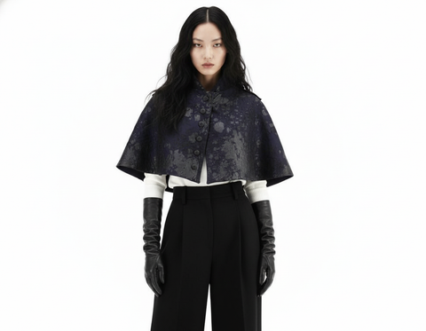 Midnight Splatter Paint Military Cape