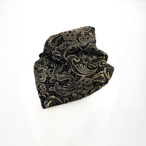 Metallic Gold Lace Snap Cowl