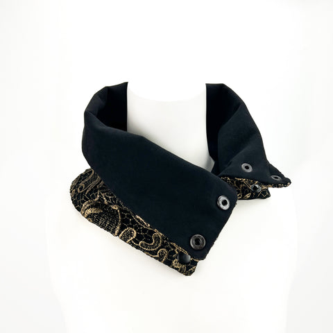 Metallic Gold Lace Snap Cowl