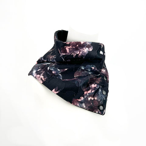 Purple Floral Burnout Snap Cowl