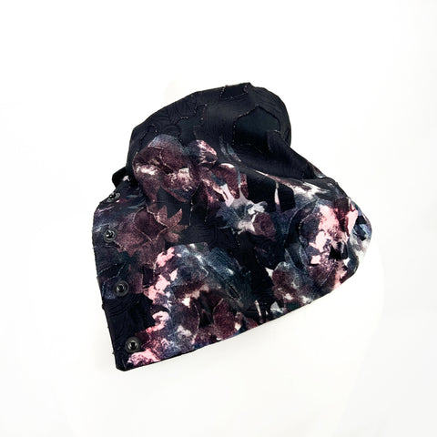 Purple Floral Burnout Snap Cowl