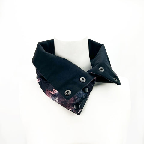 Purple Floral Burnout Snap Cowl