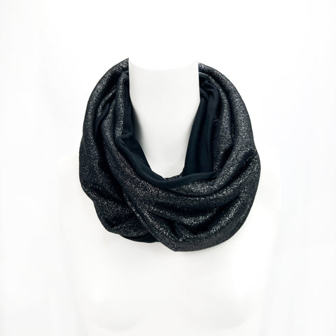 Metallic Black Infinity Scarf