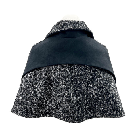 The Black and White Tweed Cape with Yoke