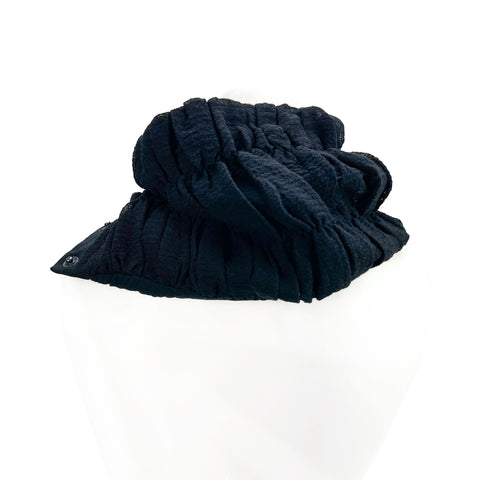 Black Ruched Snap Cowl