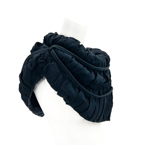 Black .Ruched Oversized Snap Cowl