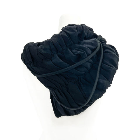 Black .Ruched Oversized Snap Cowl