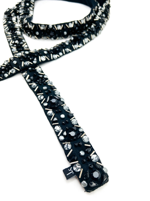 Black Bling Skinny Scarf