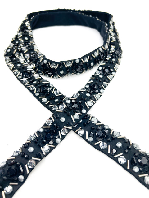 Black Bling Skinny Scarf