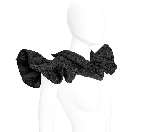 Black Guipure Lace Neck Collar