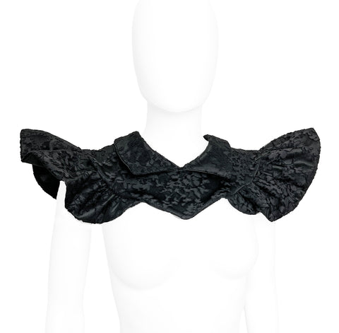 Black Floral Burnout Neck Collar