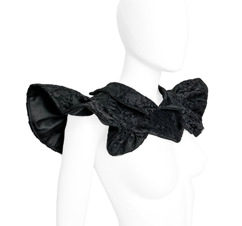 Black Floral Burnout Neck Collar