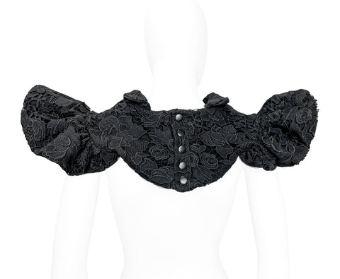 Black Guipure Lace Neck Collar
