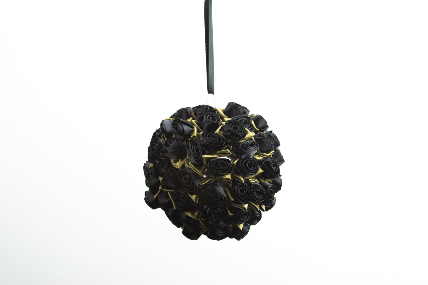 Black Mini Floral Ball Ornament