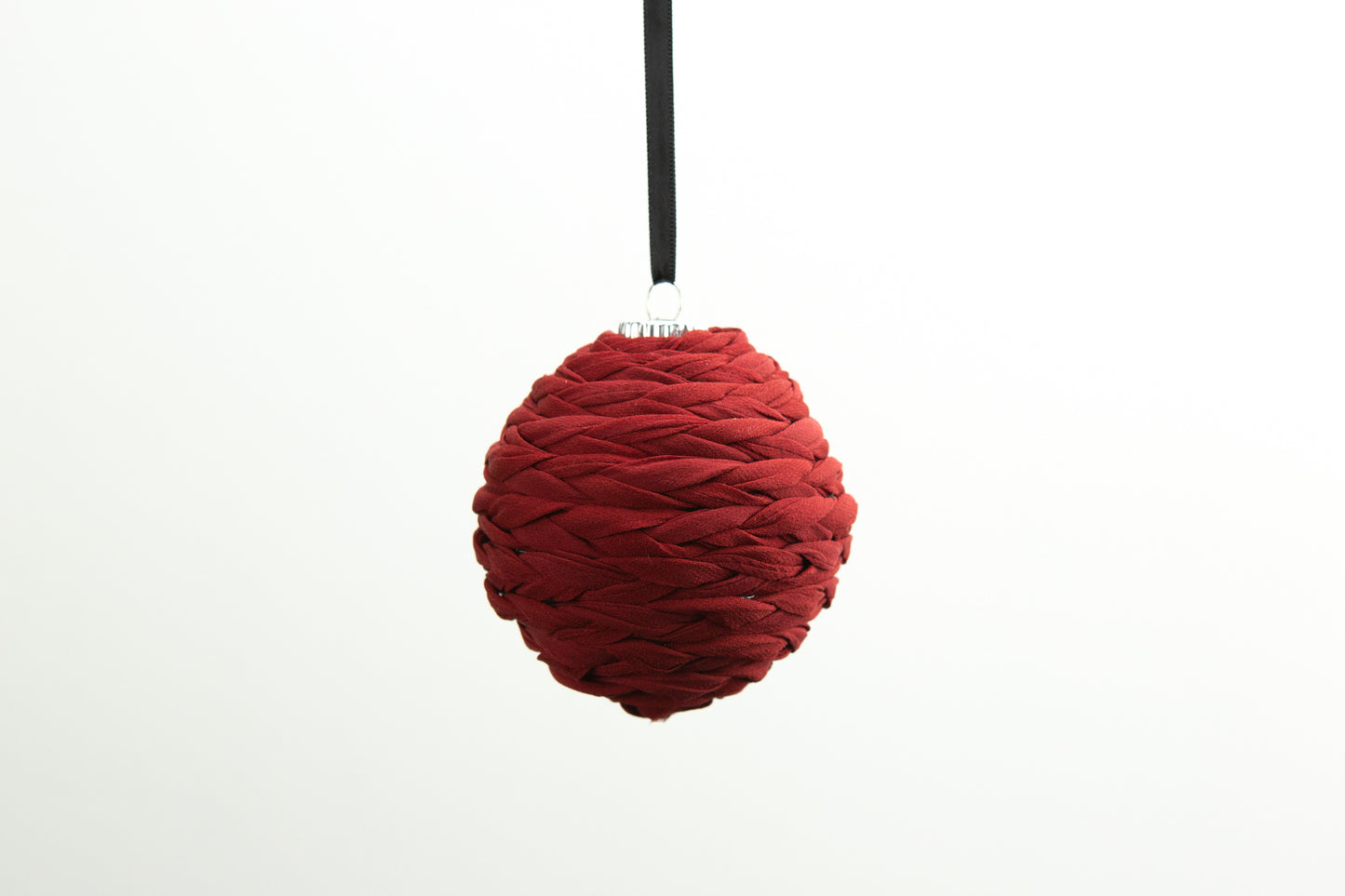 Red Braided Silk Trim Ball Ornament