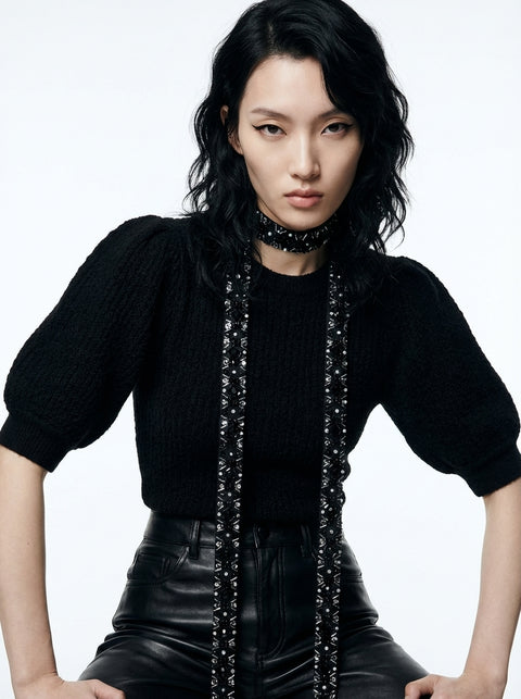 Black Bling Skinny Scarf