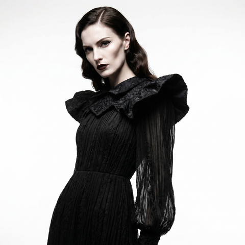 Black Floral Burnout Neck Collar