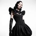 Black Floral Burnout Neck Collar by Sumie Tachibana - handmade avant-garde neck collar, photo 1