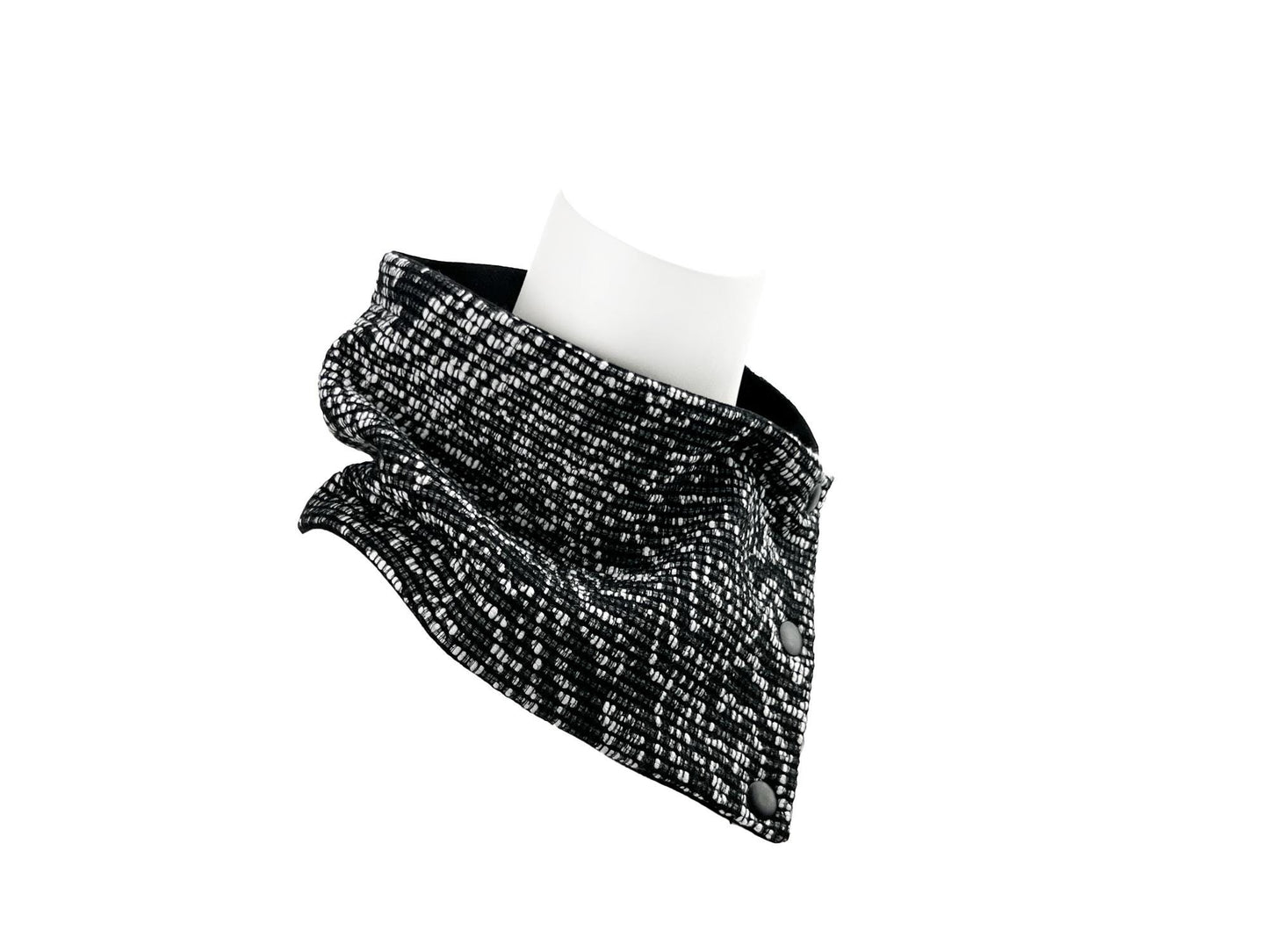 Black and White Milior Snap Scarflette Cowl SCF00143