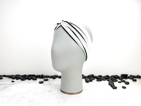 White and Black Knit headband